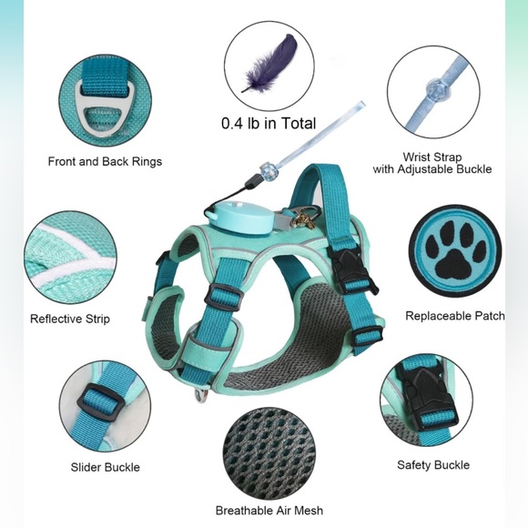 New Dog Harness for XS Dogs up to 16lbs, 3-in-1 No Pull Lightweight Harness - Picture 2 of 16